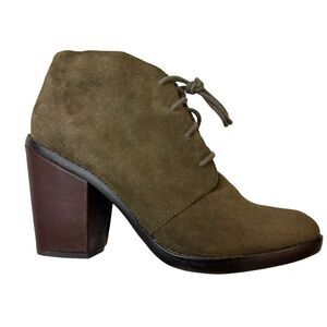 STEVE MADDEN Olive Green Suede Heeled Booties Size 9.5